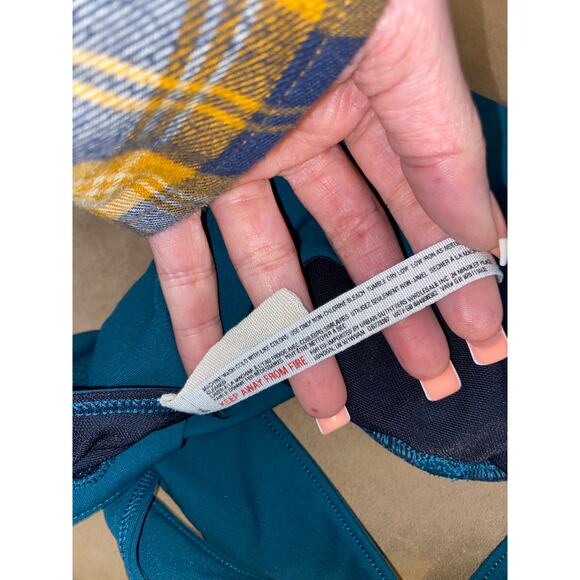 Free People FP Movement size Large Teal Halter Style Sports Bra GUC - Picture 9 of 11